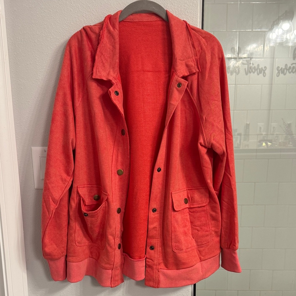 Boutique 9 Vibrant Coral Utility Jacket